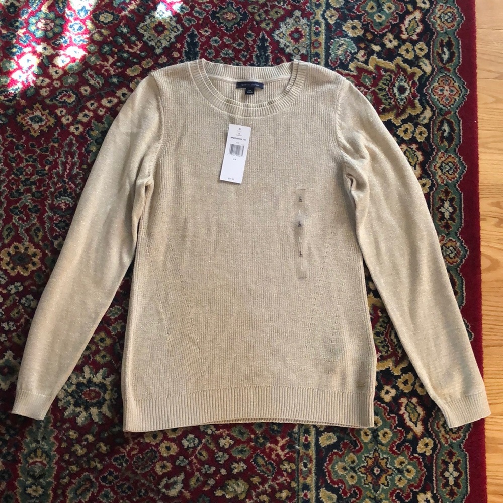 NWT Tommy Hilfiger Metallic Gold Sweater